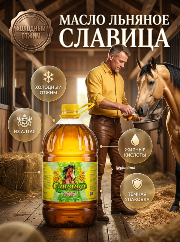 Славица: Масло льняное алтайское нерафинированное высший сорт, 5 л