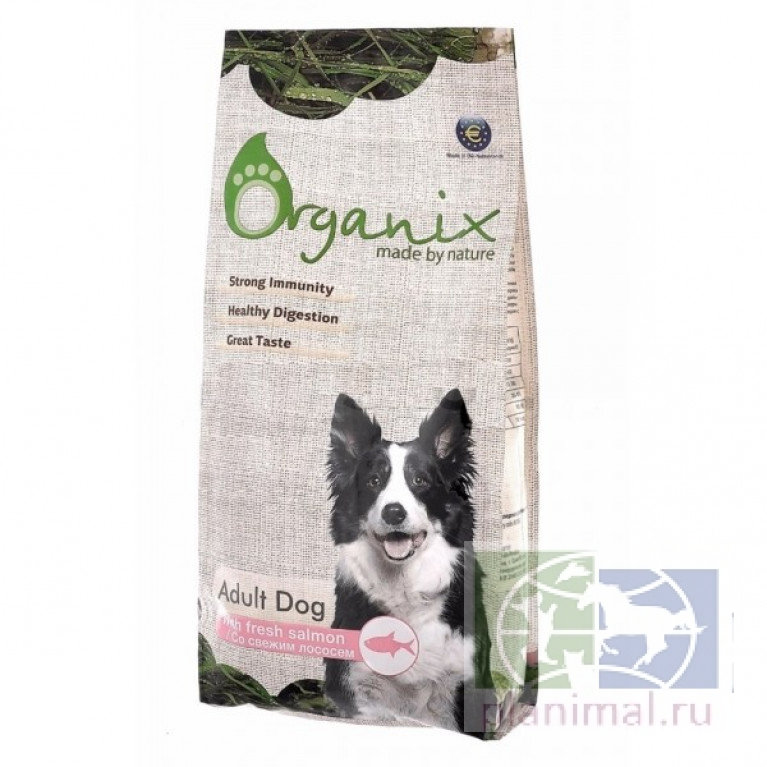 Organix корм для собак  со свежим лососем для чувств. пищеварения Adult Dog Fresh Salmon, 2,5 кг