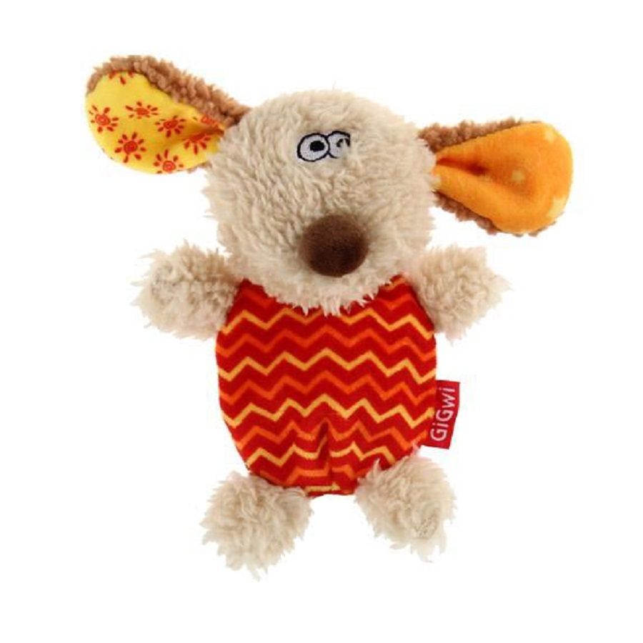 GiGwi: Собачка со сменными пищалками, серия PLUSH FRIENDZ, игрушка для собак, 13 см