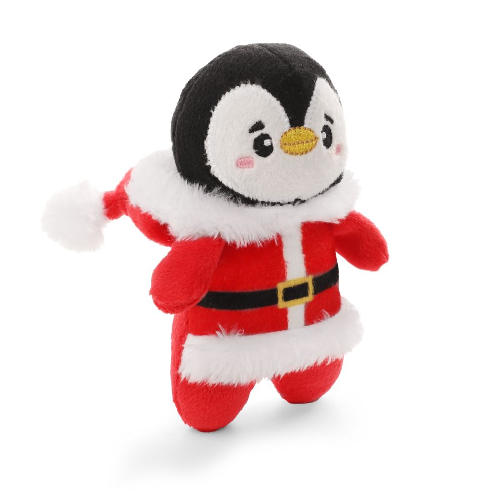 GiGwi X-mas TALES Игрушка мягкая для собак Пингвин в новогоднем костюме с пищалкой 13 см, 85140