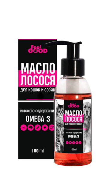 FeelGOOD: Масло лосося холодного отжима 100 %, Omega 3, для кошек и собак, 100 мл
