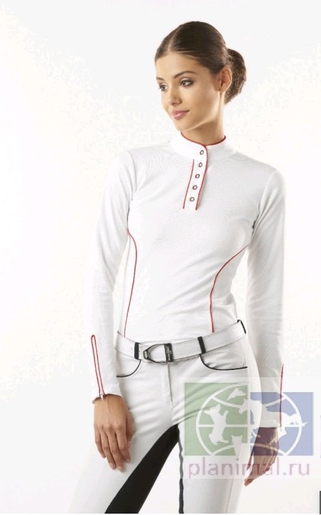 Сavalliera: Рубашка женская SHOW TIME TECHNICAL с длинным рукавом, белый/красный, р-р М, 172-304413