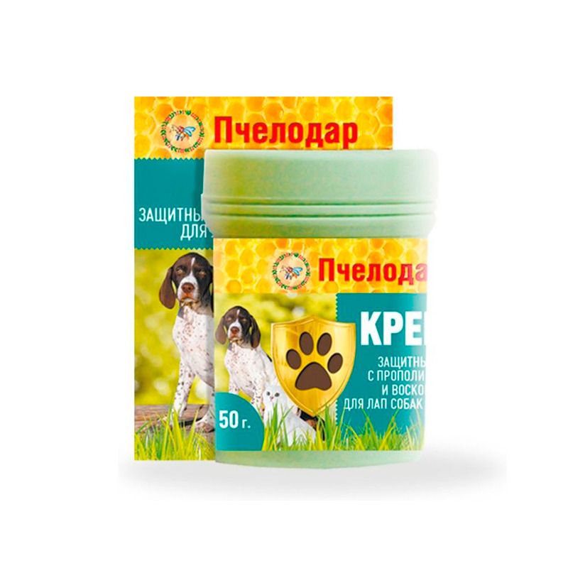 Пчелодар: Крем защитный с прополисом и воском для лап собак и кошек, 50 гр.