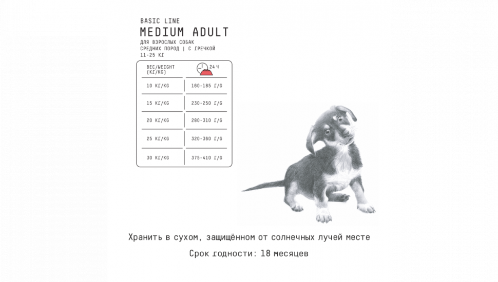 AJO MEDIUM ADULT корм для собак средних пород с говядиной и гречкой, 2 кг
