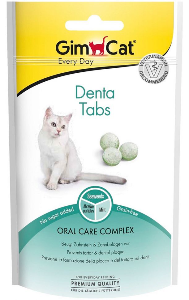 GimCat Лакомство витаминизированное Denta для очищения зубного налета у кошек, 40 гр. 