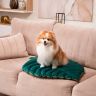 Mr.Kranch: Лежанка для собак, Листочек большая, двусторонняя, с имитацией кожи, зеленая, 120х73х6 см