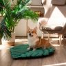 Mr.Kranch: Лежанка для собак, Листочек большая, двусторонняя, с имитацией кожи, зеленая, 120х73х6 см