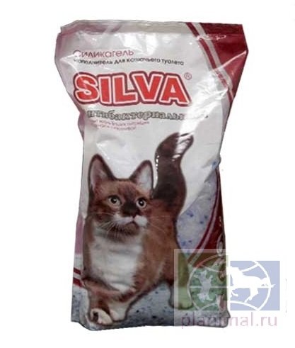 Наполнитель для туалета кошек "SILVA" силикагель голубой антибактериальный, 3,8 л., арт. 895