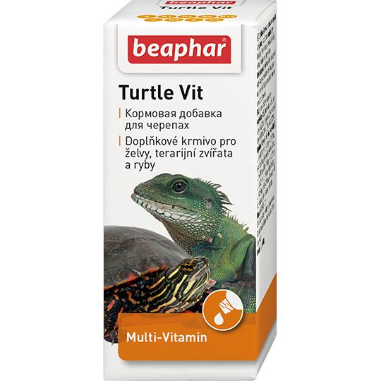 Beaphar: Turtle Vit, мультивитамины для всех черепах и золотых, прудовых рыб, ящериц, 20 мл