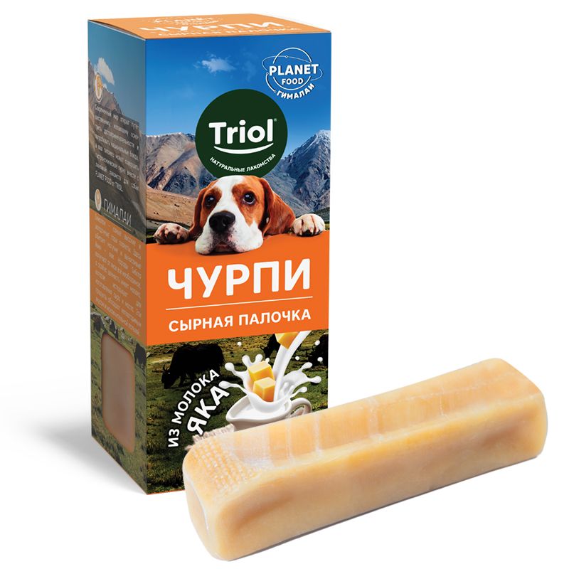 Triol: Лакомство для собак, сухое, Сырная палочка чурпи M, серия PLANET FOOD, 70 гр.