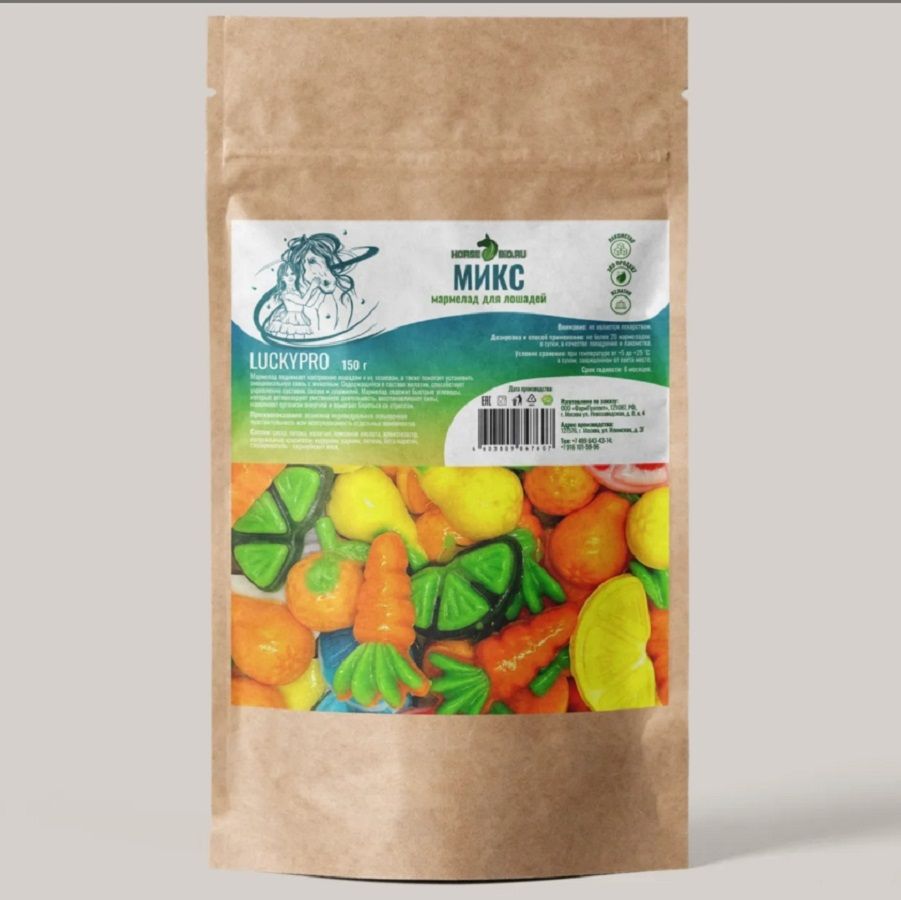 Horse-bio: Мармелад Груши LuckyPro для лошадей, 150 гр.