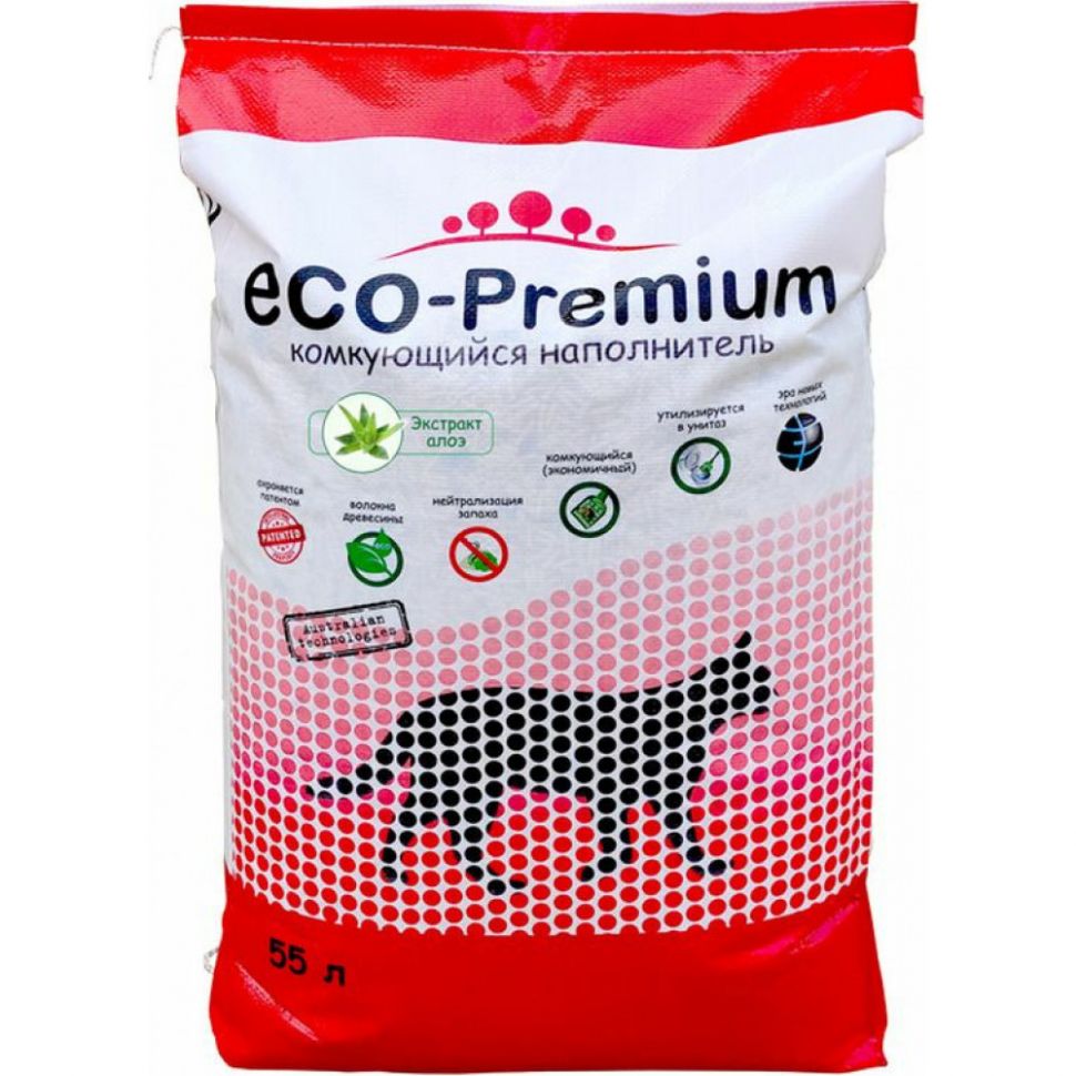 ECO Premium Алоэ наполнитель древесный 20 кг 55 л