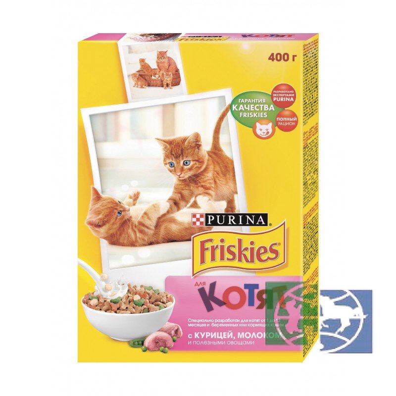 Cухой корм Friskies для котят с курицей молоком и овощами, 400 гр.