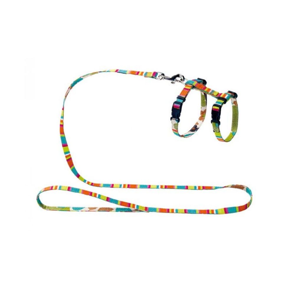 Hunter: Smart, Stripes, шлейка для кошек и собак, нейлон, разноцветная
