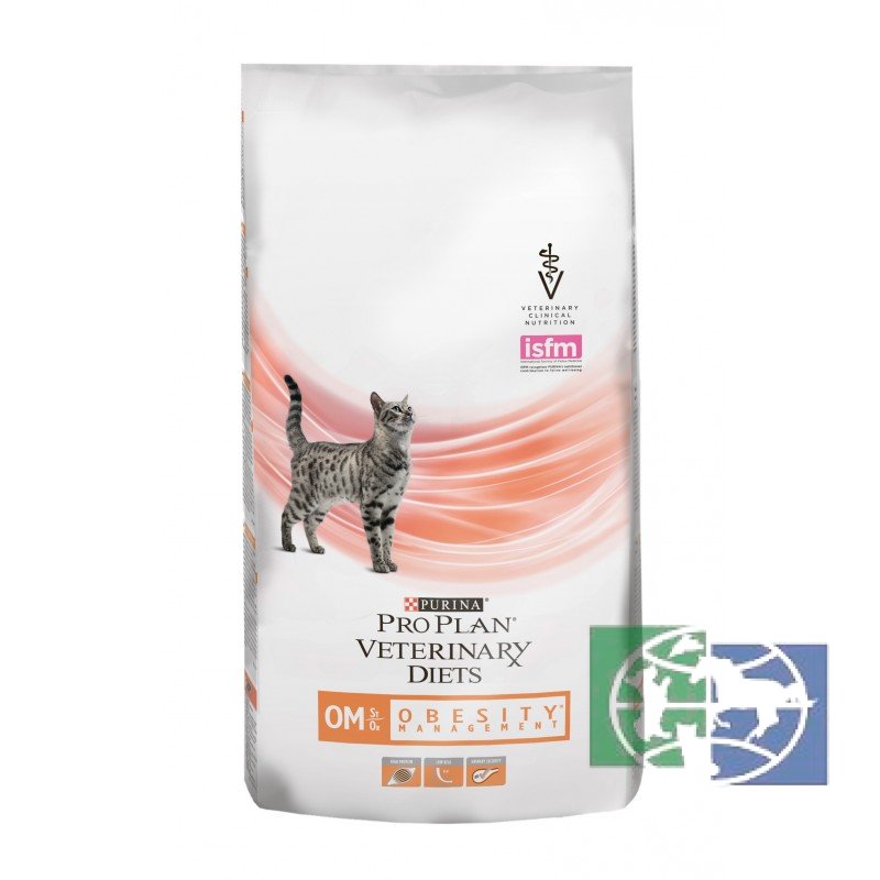 Сухой корм Purina Pro Plan Veterinary Diets OM для кошек с ожирением, пакет, 1,5 кг