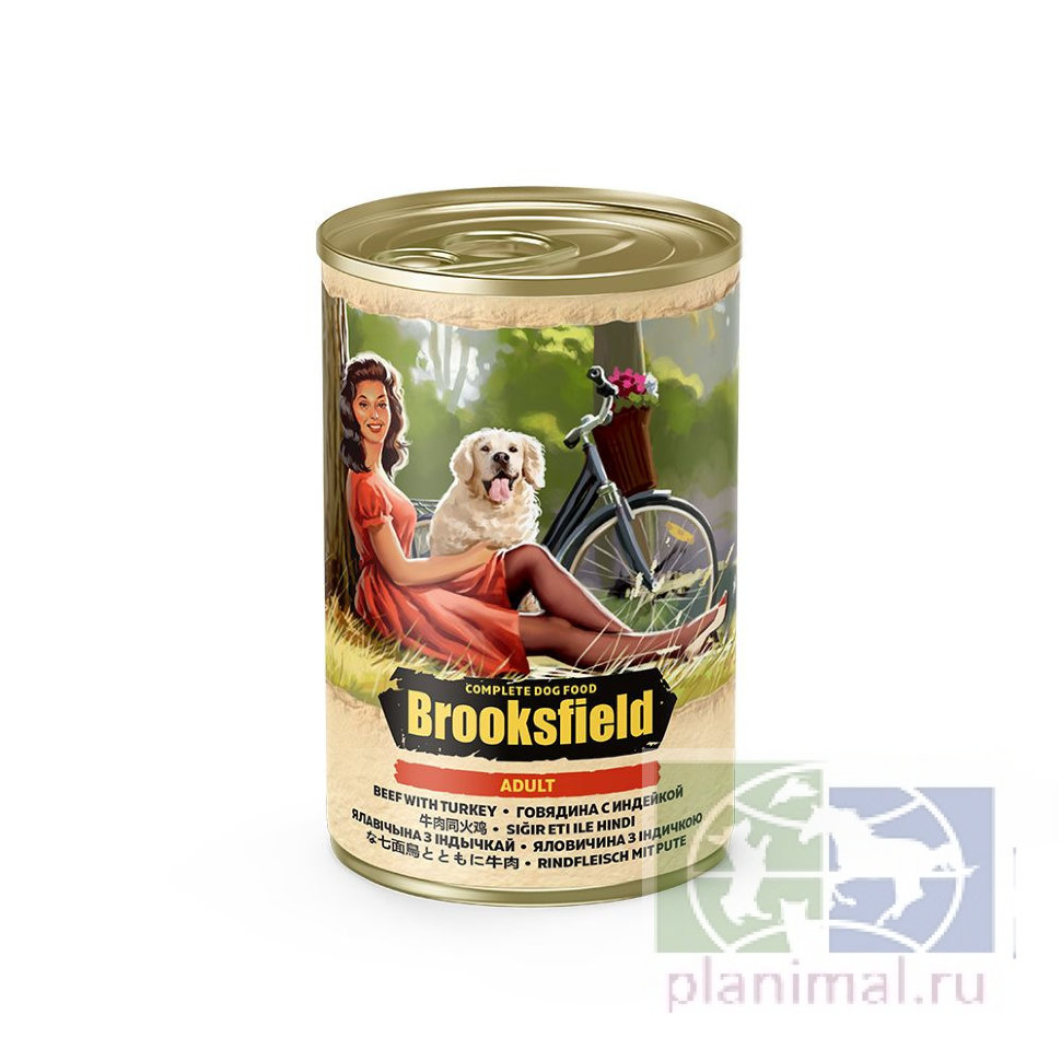 Brooksfield Adult Dog All Breed для взрослых собак всех пород с говядиной, индейкой и рисом 400 гр.