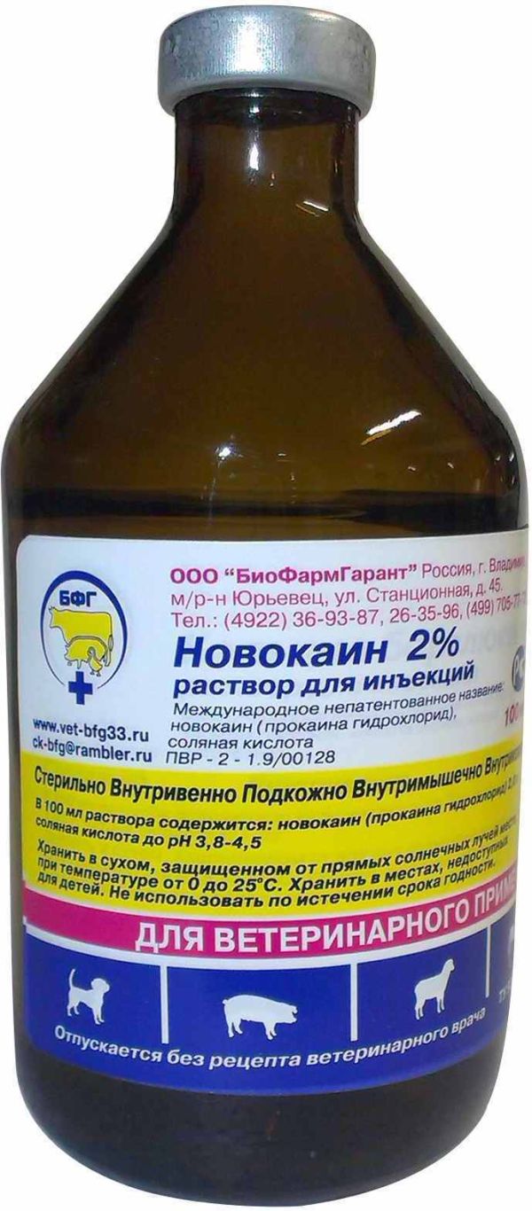 БиоФармГарант: Новокаин 2%, инъекционный раствор, 100 мл