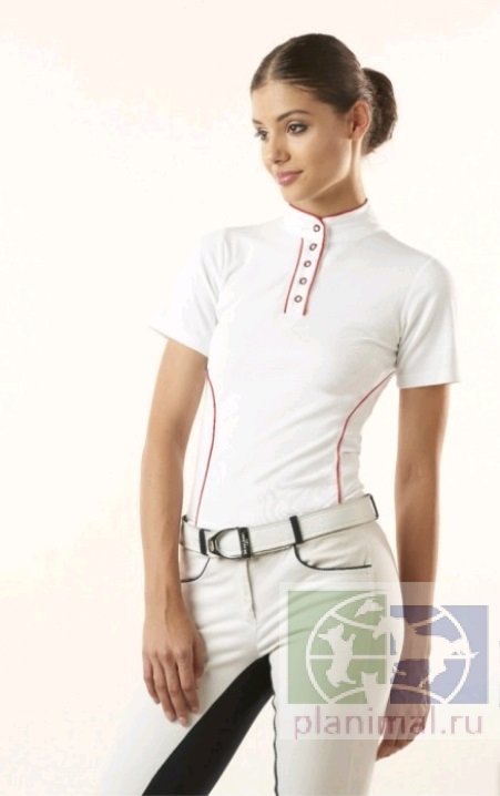 Сavalliera: Рубашка женская SHOW TIME TECHNICAL с коротким рукавом, белый/красный, р-р М, 172-304412