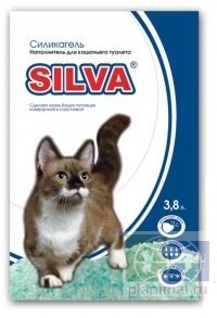 Наполнитель для туалета кошек "SILVA" силикагель зеленый, 3,8 л., арт. 888