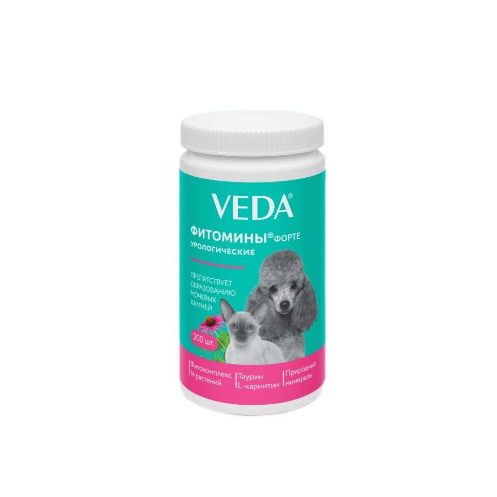 Веда: Фитомины Форте, функциональный корм, с урологическим фитокомплексом, для кошек и собак, 100 гр