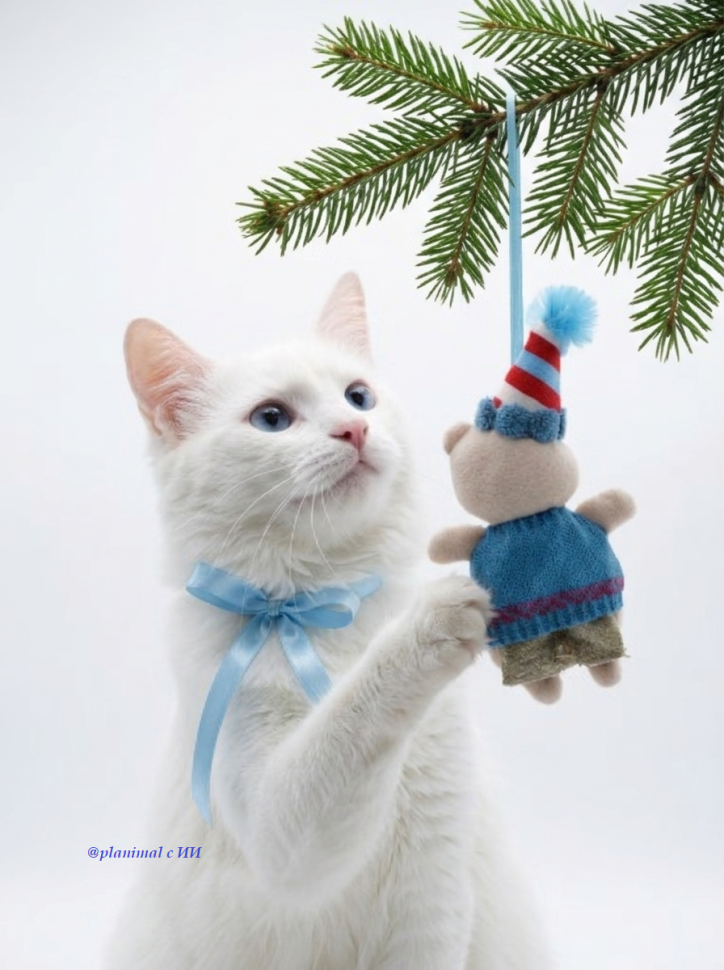 GiGwi X-mas TALES Игрушка мягкая для кошек Мишка со сменной кошачьей мятой 17 см, 85146