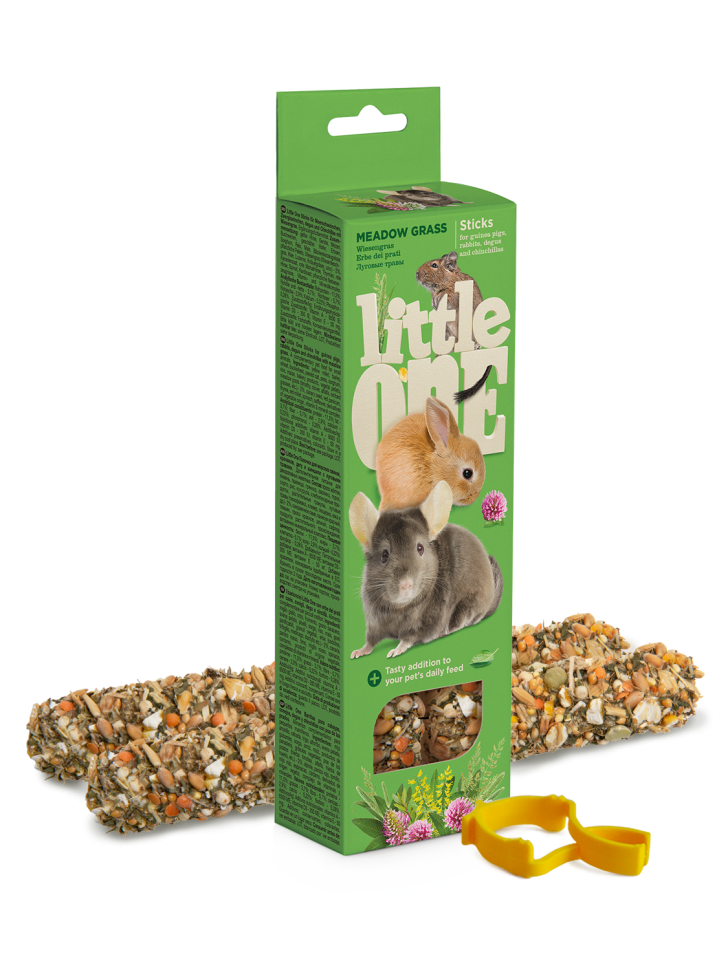 Little One: палочки для морских свинок, кроликов и шиншилл с луговыми травами, 2 шт. х 55 гр.