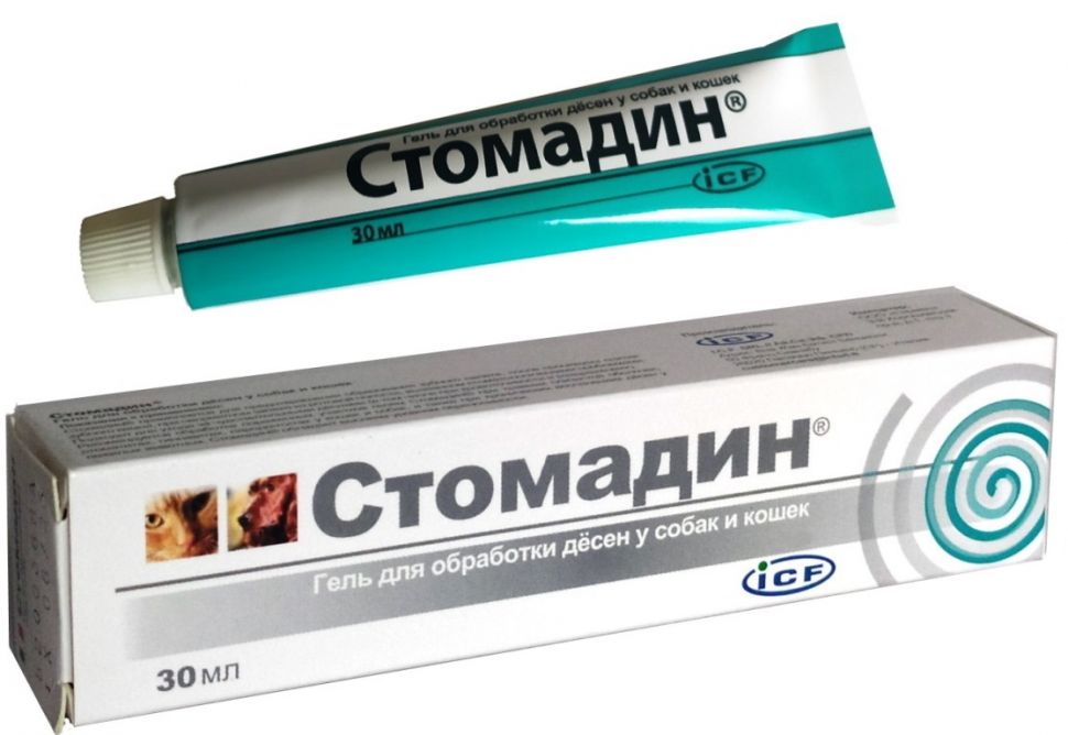 ICF: Стомадин, гель для гигиены полости рта собак/кошек, хлоргексидина биглюконат, 30 мл