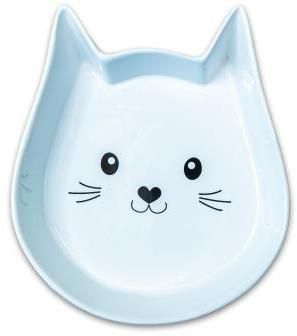 Mr.Kranch: КерамикАрт, миска керамическая, для кошек, Мордочка кошки, белая, 200 мл