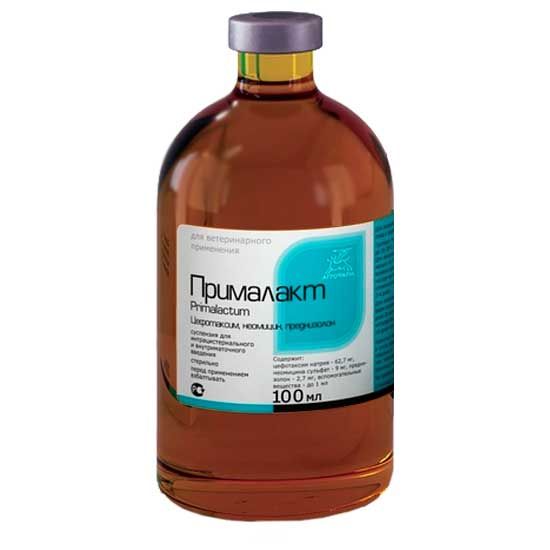 АгроФарм: Прималакт, для лечения мастита в лактационный период и эндометрита у коров, 100 мл