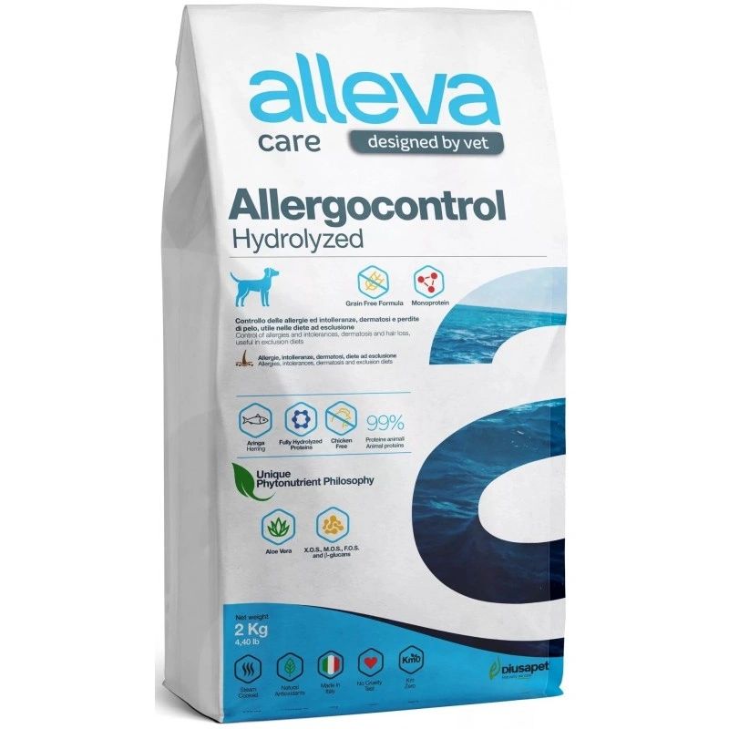 Alleva: Care Dog Allergocontrol, сухой диетический корм, при аллергии, для взрослых собак, 2 кг