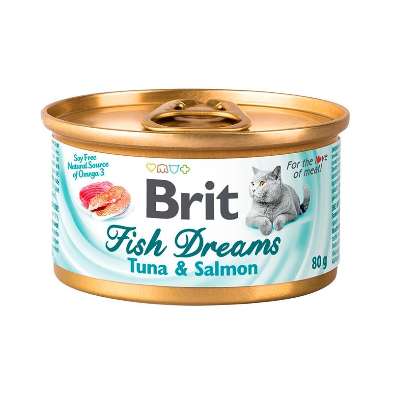 Brit: Care, Консервы с тунцом и лососем, для кошек, Fish Dreams, 80 гр.