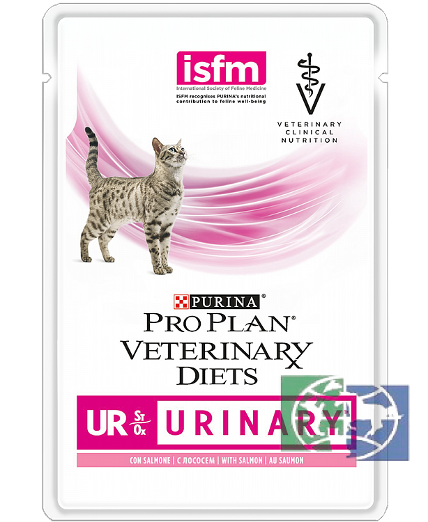 Консервы Purina Pro Plan Veterinary Diets UR Urinary для кошек с болезнями нижних отделов мочевыводящих путей, лосось, пауч, 85 гр.