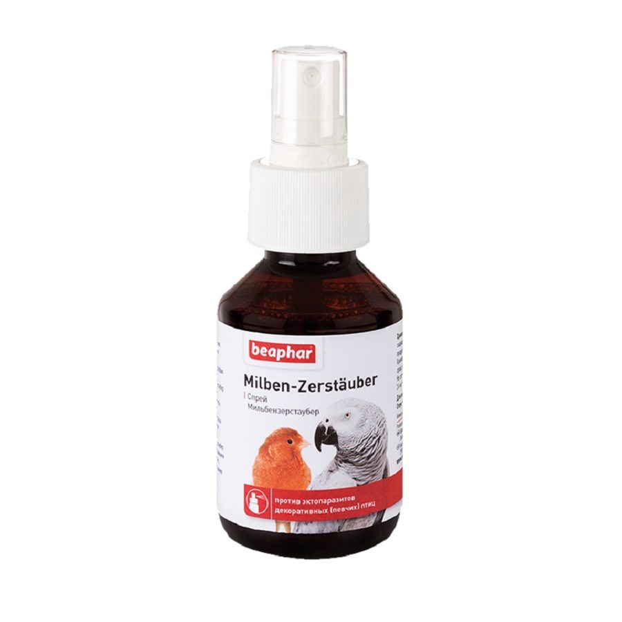 Beaphar: Спрей Milben-Zerstäuber против эктопаразитов, для декоративных птиц, 100 мл
