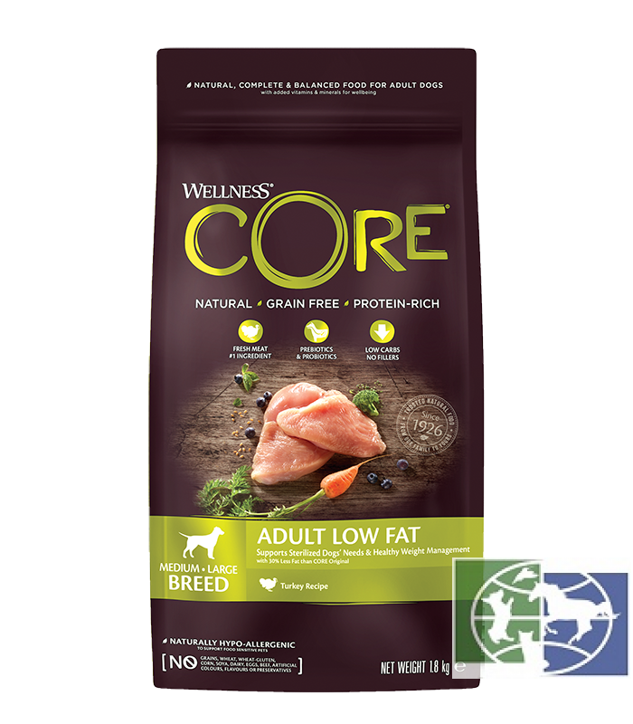CORE Корм со сниженным содержанием жира из индейки с курицей для собак средних и крупных пород 1,8 кг