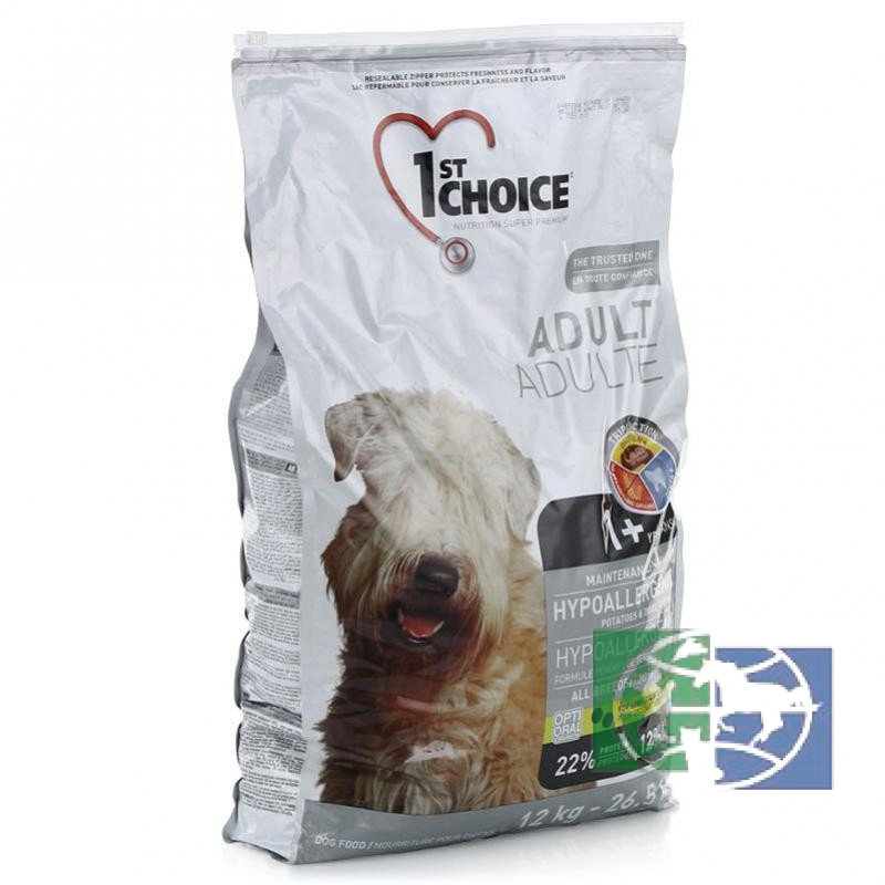 1st Choice Adult гипоаллергенный сухой корм для собак (с уткой и картофелем), 12 кг