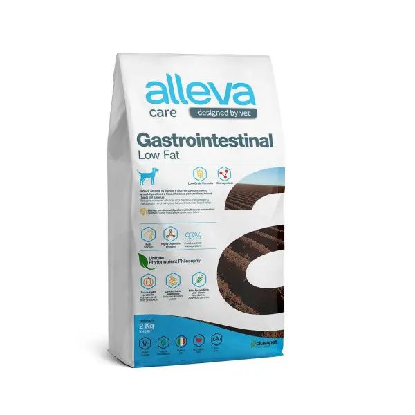 Alleva: Care Dog Gastrointestinal Low Fat, диетический корм, со сниженным уровнем жира, для ЖКТ, для собак, 2 кг