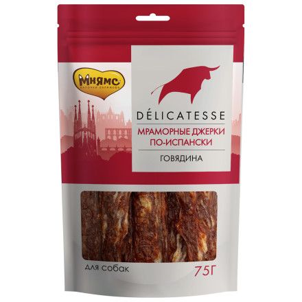 Лакомство Мнямс: "Мраморные джерки по-испански" для собак, 75 гр.