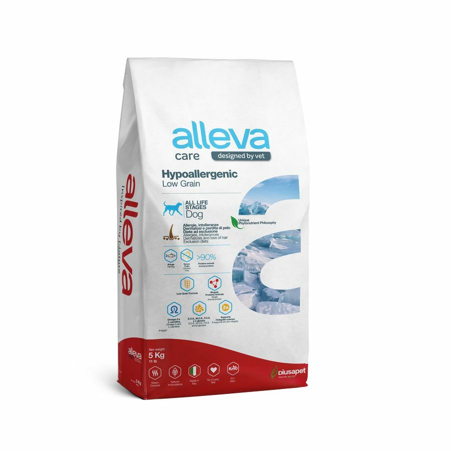 Alleva: Care Dog Adult Hypoallergenic Low Grain, диетический, гипоаллергенный корм, для собак, 5 кг