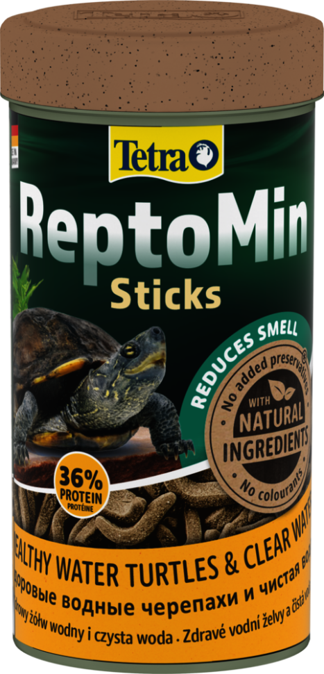 Tetra ReptoMin Sticks корм в виде палочек для водных черепах 22 гр., 100 мл