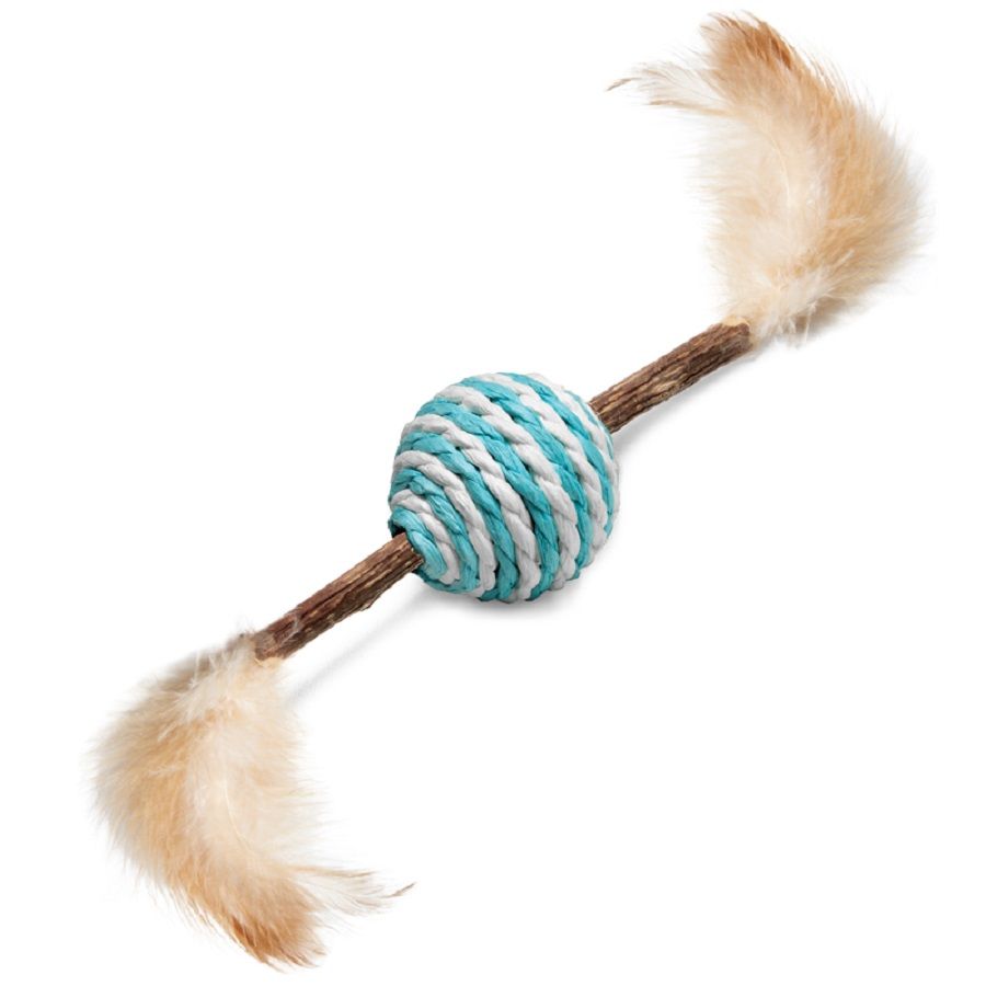 Triol: Игрушка для кошек из мататаби Шарик полосатый, d=40/220 мм, серия NATURAL