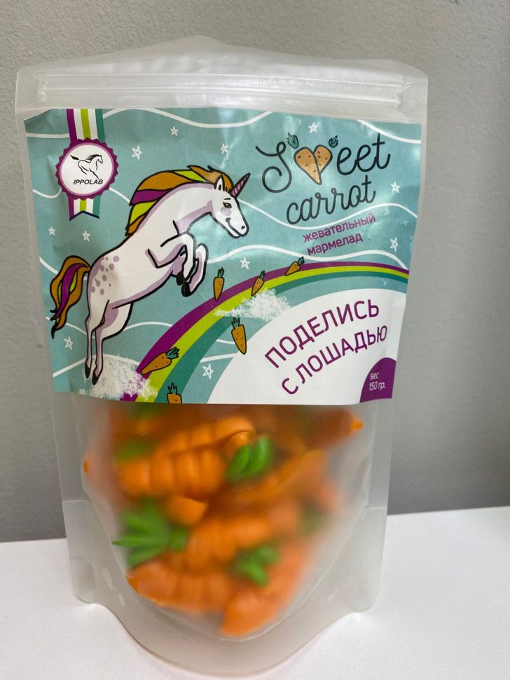 Пробио: Мармелад жевательный Поделись с лошадью Sweet carrot, 150 гр.