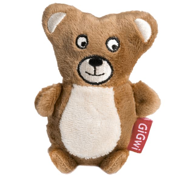 GiGwi: Мишка с пищалкой, игрушка для собак, серия PLUSH FRIENDZ, 9 см, 75023