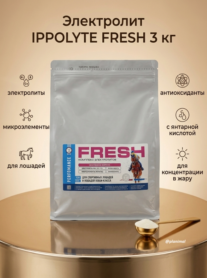 Пробио Электролит IPPOLYTE FRESH / Ипполайт Фреш с антиоксидантами и микроэлементами, 3 кг, эко-пак