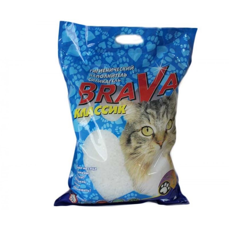 Брава Классик силикагелевый наполнитель для кошек 10 л