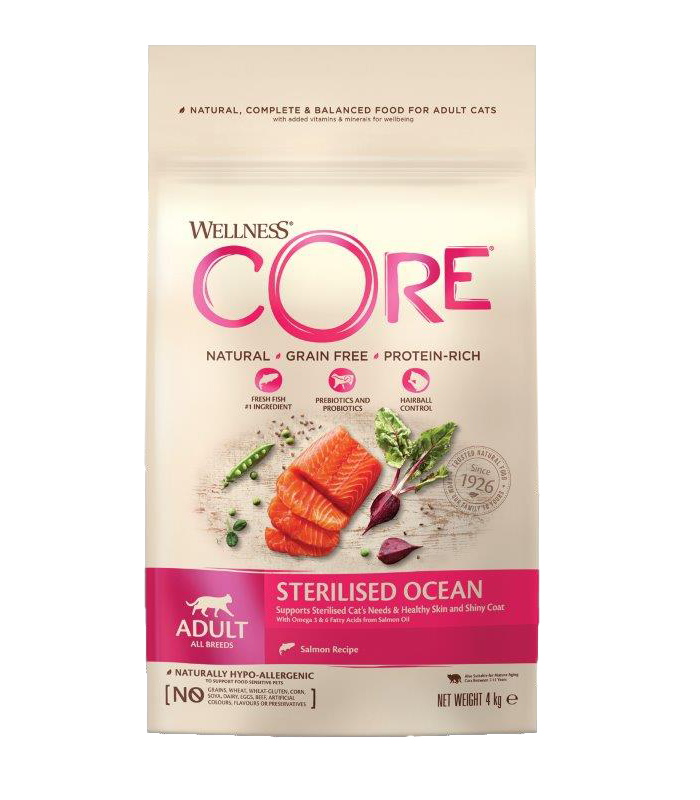 Wellness Core беззерновой корм сухой из лосося для стерилизованных кошек 4 кг