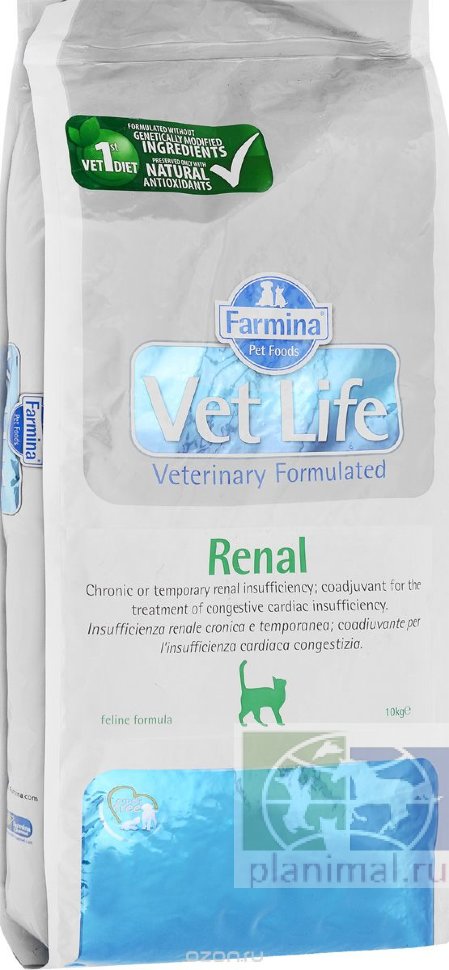 Vet Life Cat Renal диета для кошек при почечной недостаточности, 10 кг