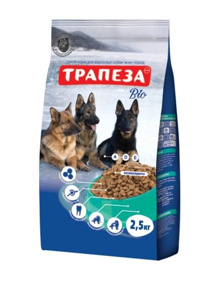 Трапеза "Био" сухой корм для собак с нормальной активностью, 2,5 кг