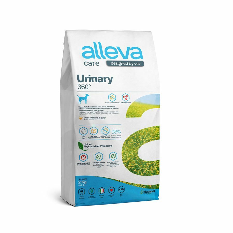 Alleva: Care Dog Adult Urinary 360, диетический корм, для собак, для растворения струвитных камней, 2 кг