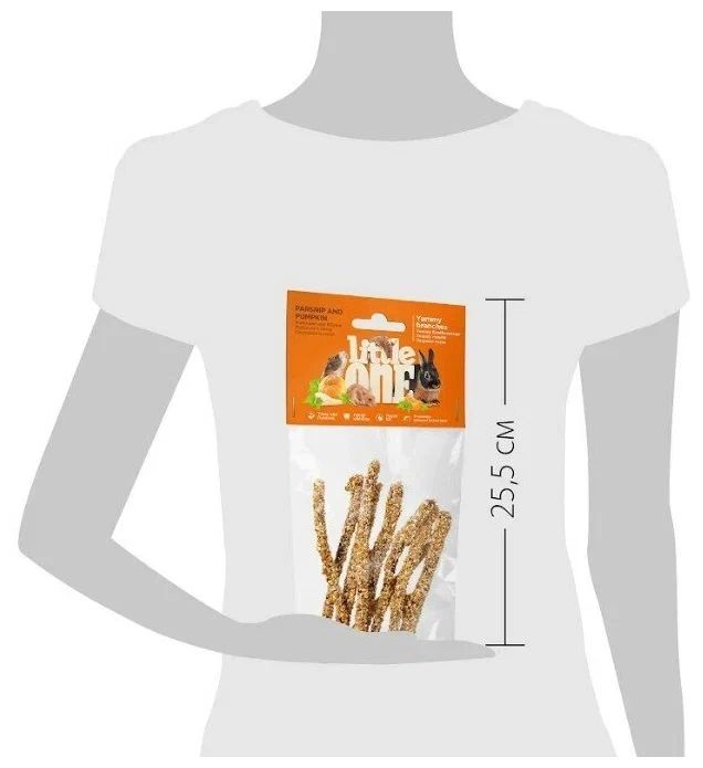 Little One: Лакомые ветви с пастернаком и тыквой, лакомство для грызунов, 35 гр.