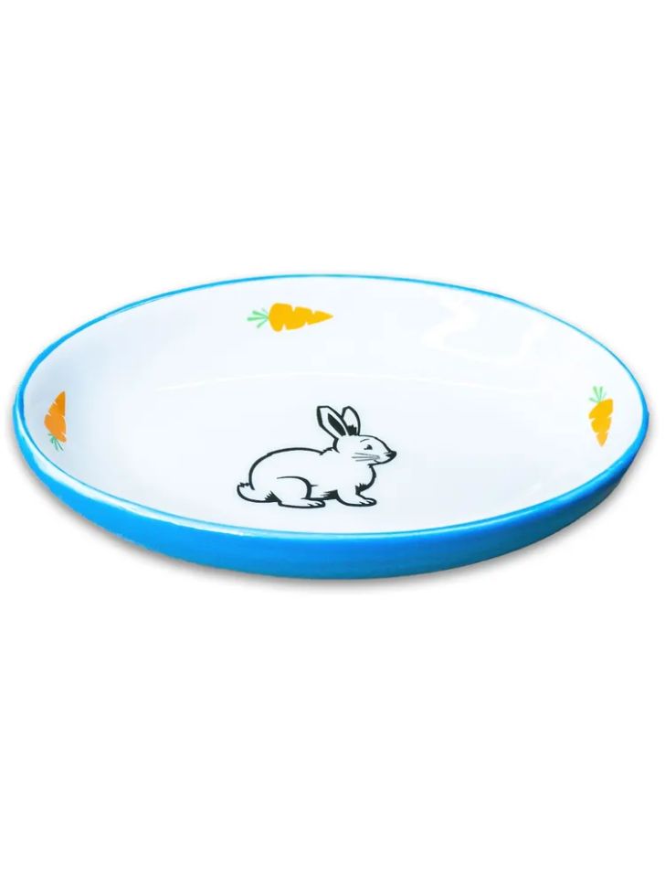 КерамикАрт: Зайчик, миска для грызунов, голубая, 90 мл